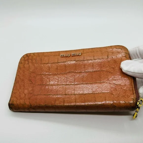 MIU MIU large Crocodile Zip around Wallet